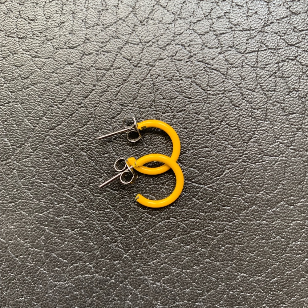 BB Yellow Hoop Earrings